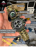 Часы спортивные с компасом Besta Military 7в1,Часы наручные мужские тактичиские с кремнем для огня