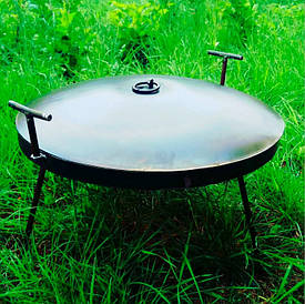 Кришка для сковороди садж із диска борони для гриля мангала 50 см сталева товщина металу 1-1,2 мм