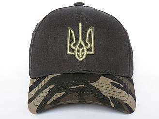 Кепка Тризуб Патріотична Чорна Камуфляж. Бейсболка З Гербом України