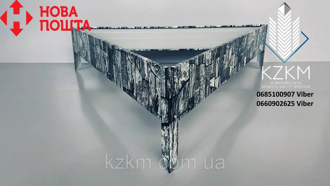 Збірна клумба трикутна , збірна "Люкс" висока, металева клумба, фото 1