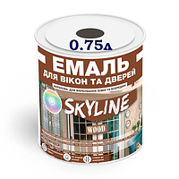 Емаль графітова (RAL 7024) акрилова для вікон та дверей шовковисто-матова SkyLine, 0.75 л