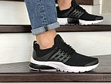 Чоловічі кросівки Presto сіточка стильні молодіжні Nike Presto чорні білі, фото 3