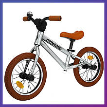 Дитячий біговел велобіг на сталевій рамі надувні колеса 14 дюймів TILLY 14 Dynamic T-212519 сірий