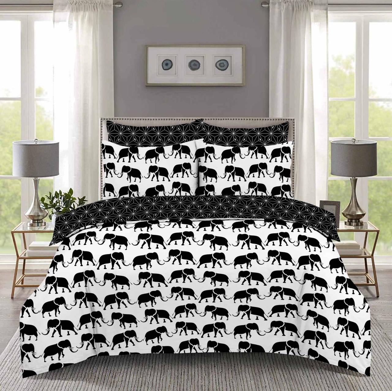 Двоспальний розмір постільна білизна бязь «Слоники», фото 1
