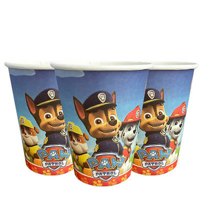 Паперові склянки "Щенячий партуль" (10 шт.), 250 мл, фото 1