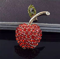 Брошь брошка ягоды обьемная ягодка спелая вишня черешня красная