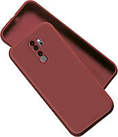 Силіконовий чохол із мікрофіброю для Xiaomi Redmi Note 8 Pro бордовий тонкий матовий