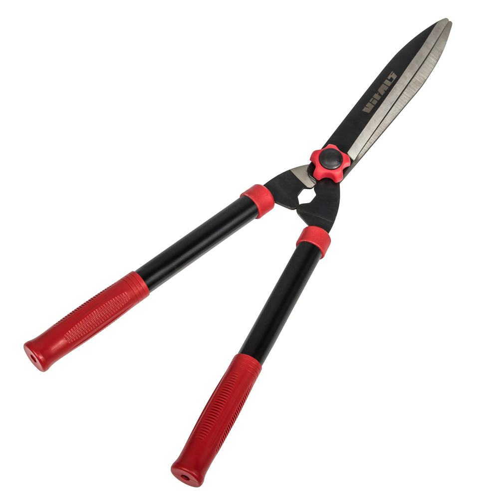 Якісні ножиці для живої огорожі Vitals HS-550-01 : довжина 550мм, ріжуча довжина 285 мм, вага 0.920 кг
