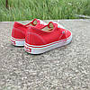 Кеди жіночі Vans Authentic RED оригінал унісекс КРАСНІ на білій підошві кріпери кросівки, фото 8