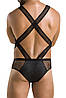 Чоловіче еротичне сітчасте боді Passion 045 VICTOR L/XL Black, екошкіра, сітка, фото 2
