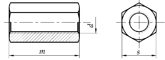 Гайка M10 висока сполучна DIN 6334