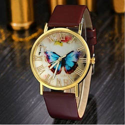 Годинник Geneva butterfly (brown) — гарантія 6 місяців