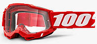 Мотоочки 100% Accuri 2 Goggle Red - Clear Lens