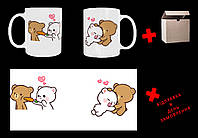Чашка/кружка с изображения Эмоджи романтические медведики №2