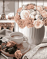 Картина за номерами "Кава в Парижі". Розмір картини 40*50 см.