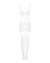 Сітчастий бодістокінг з імітацією топа і шорт Obsessive Bodystocking G330 XL/XXL, white, з доступом, фото 5
