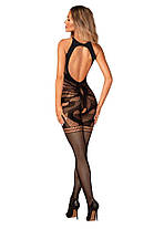 Сітчастий бодістокінг без рукавів Obsessive Bodystocking G331 S/M/L, black, з доступом, фото 3