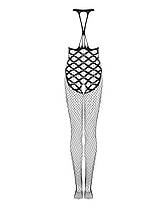 Сітчастий бодістокінг з імітацією боді Obsessive Bodystocking G332 S/M/L, black, з доступом, фото 5