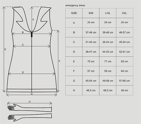 Еротичний костюм медсестри Obsessive Emergency dress S/M, white, плаття, стрінги, рукавички, чепчик, фото 3
