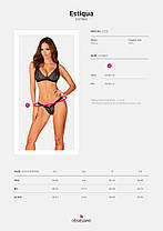 (SALE) Мереживні трусики із заниженою талією Obsessive Estiqua panties XS/S, black, фото 3