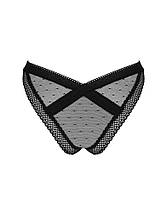 (SALE) Мереживні трусики із заниженою талією Obsessive Estiqua panties XS/S, black, фото 4