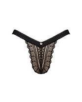 (SALE) Мереживні трусики із заниженою талією Obsessive Estiqua panties XS/S, black, фото 5