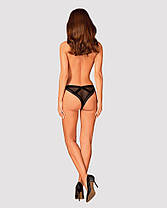 (SALE) Мереживні трусики із заниженою талією Obsessive Estiqua panties XS/S, black, фото 6