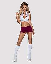 Еротичний костюм студентки Obsessive Student 4 pcs costume S/M, топ, спідниця, стрінги, гольфи, фото 4