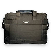 Портфель для ноутбука Zhaocaique, одне відділення, кишені, ремінь, розмір 40*30*7 см коричневий