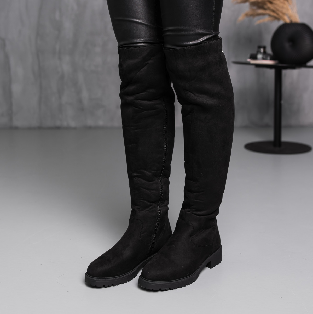 Ботфорти жіночі зимові Fashion Carrots 3882 37 розмір 24 см Чорний код ID 4501448
