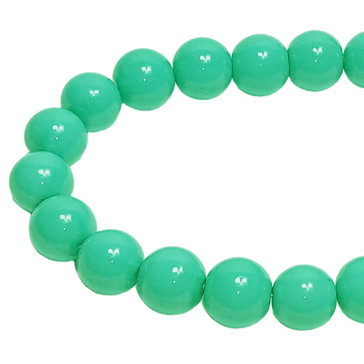 Намистини 10 мм Нитка 80 см Бірюзові Зелені тон 118, Фурнітура для Прикрас, Біжутерії, Браслетів, Бус, Кольє, Кулонів, фото 1