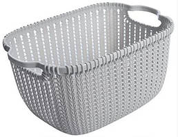 Кошик з ручками для зберігання речей Stenson 85525-M-light-gray 29х22х16 см світло-сіра 4518667