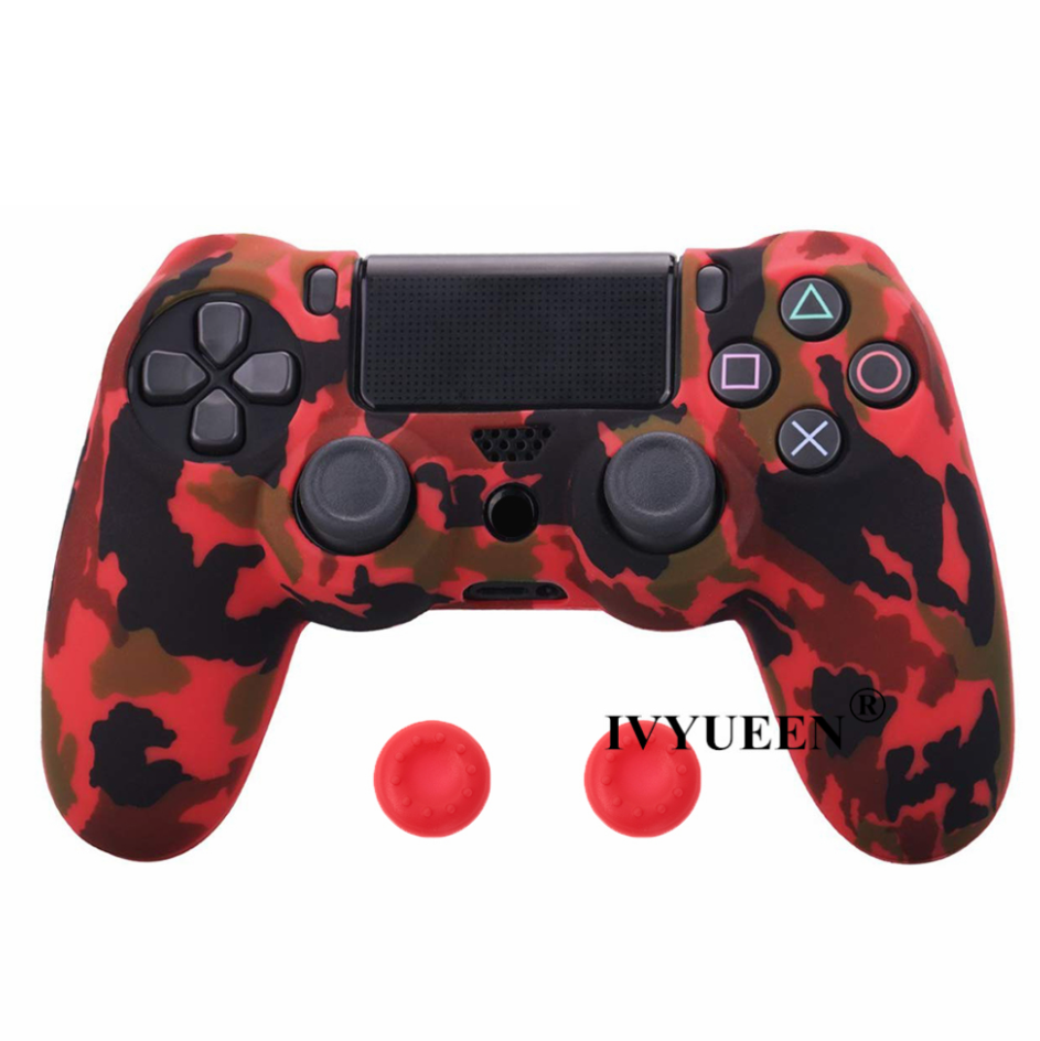 Чохол силіконовий для геймпада PS4 Dualshock 4 Camo Red, фото 1
