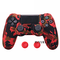 Чехол силиконовый для геймпада PS4 Dualshock 4 Camo Red