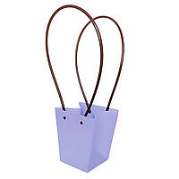 Влагостойка сумка-трапеция для цветов, 13х12х34 см, голубая