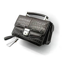 Мужская черная сумка барсетка Desisan из натуральной кожи, Деловая классическая маленькая кожаная мини сумочка
