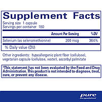 Селен (селенометионин), Selenium (selenomethionine), Pure Encapsulations, 180 капс. BX119, фото 2