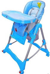 Дитячий стільчик для годування на коліщатках BAMBI RT-002 L-4 блакитний, коричневий