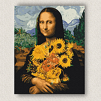Интерьерная картина-постер на стену Мона Лиза с подсолнухом 30*20 Оригами OP 5191 Маленькая
