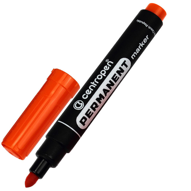 Маркер перманентний Centropen круглий помаранчевий (8566), фото 1