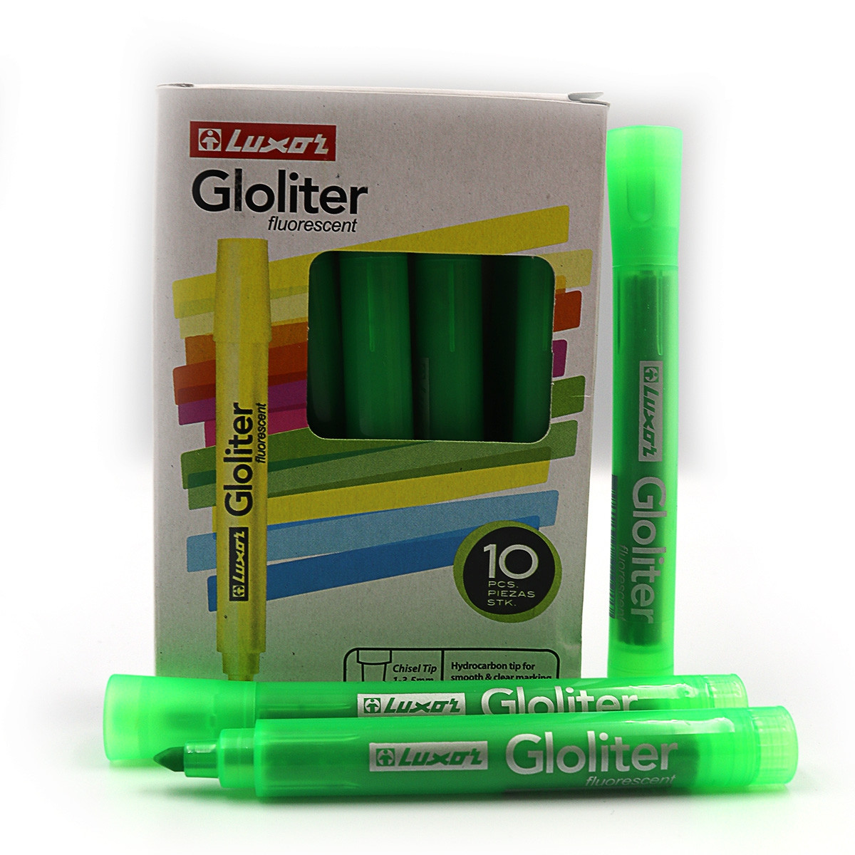 Маркер текстовиділювач Luxor Gloliter fluorescent 1-3,5мм зелений (4132T), фото 1