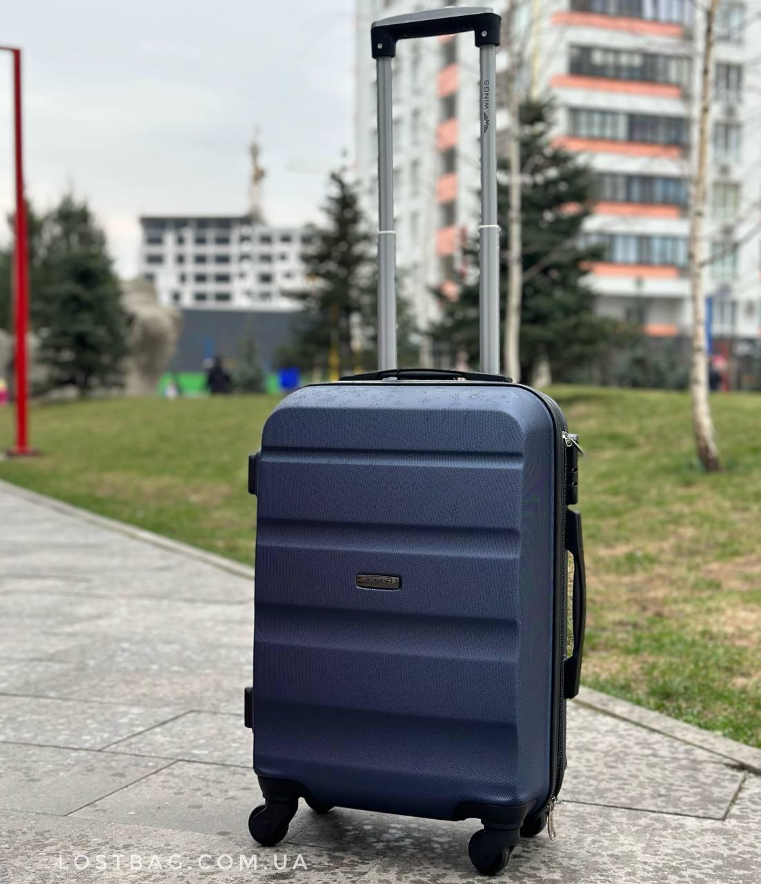 Валіза маленька на колесах Wings AT01 Ручна поклажа (S) Синя, фото 1