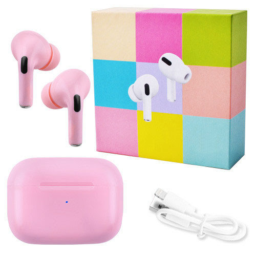 Бездротові bluetooth навушники Apl AirPods Pro з кейсом. Колір: рожевий