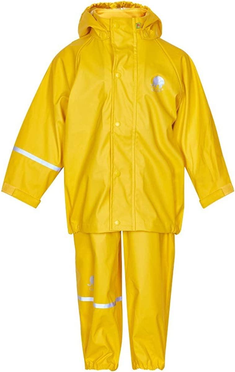 Yellow 5T Дитячий дощовик CeLaVi для хлопчиків/дівчаток зі знімним капюшоном, водонепроникним плащем і шт