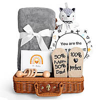 Rattan Baby Gifts (Elegant Grey ) Подарки для детского душа, Подарки для новорожденных для девочек и маль