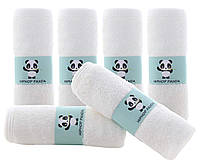 White 10x10 Inch (Pack of 6) Бамбукові дитячі мочалки - Гіпоалергенний 2-шаровий надм'який абсорбуючий ба