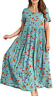 1- as Picture014 Large Женское повседневное свободное богемное платье с цветочным принтом YESNO и кармана