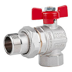 Кран кульовий ICMA 361 3/4" вн-зв з американкою кутовий PN40бар 87361AE11