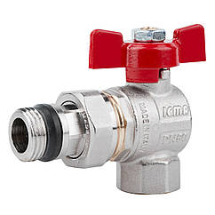 Кран кульовий ICMA 362 1/2" вн-зв з американкою кутовий PN50бар 87362AD11