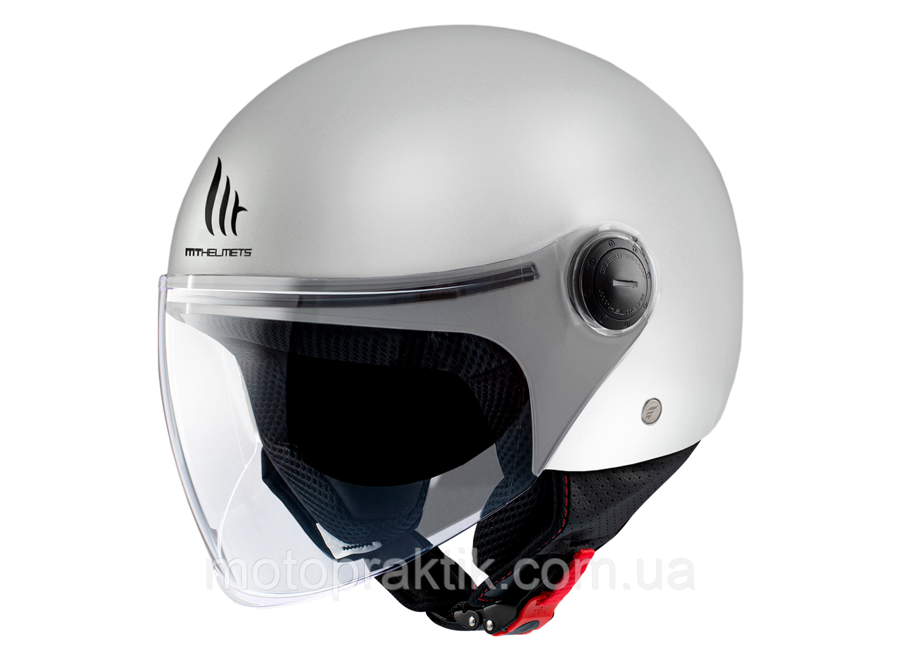 MT Street Solid Gloss Pearl White, XS, Мотошолом лицевик